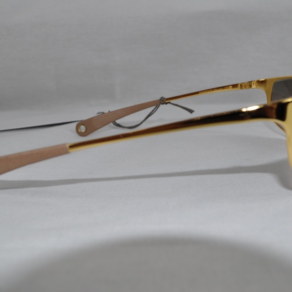 MARNI Sunglasses Gold Polished Metal, Leather Purp
